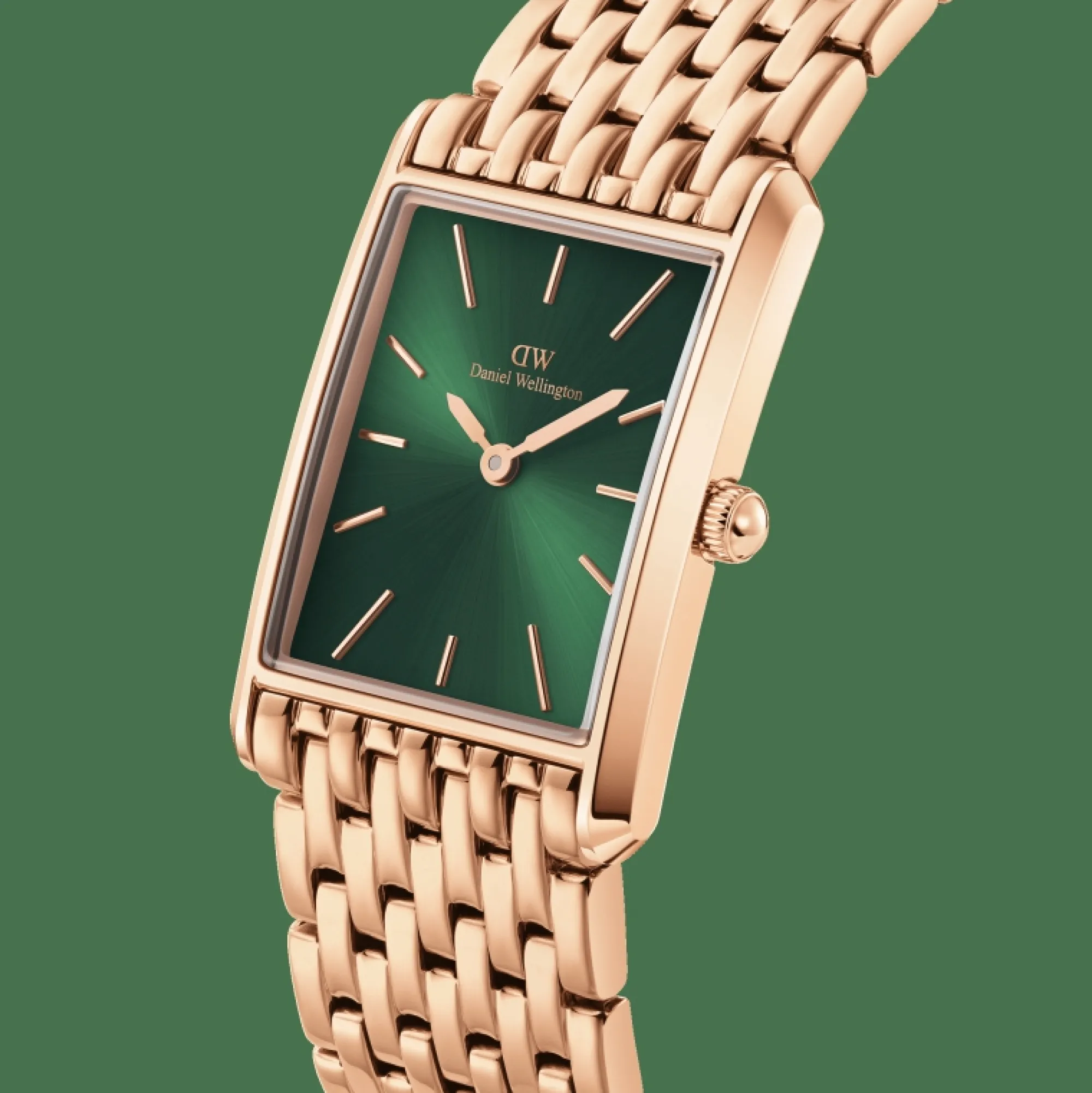 Daniel Wellington Damklockor<Bound 9-Link Emerald Sunray Rose Gold