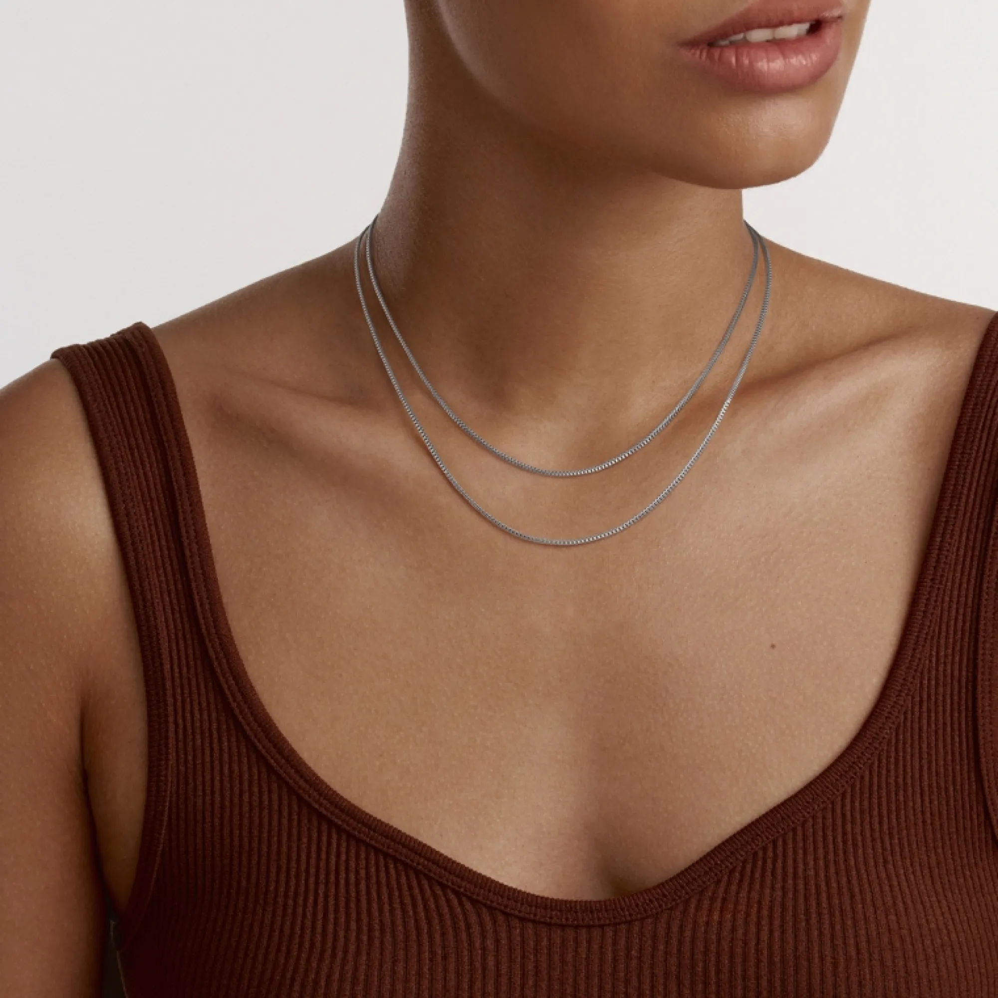Daniel Wellington Halsband<Box Chain Necklace S Silver