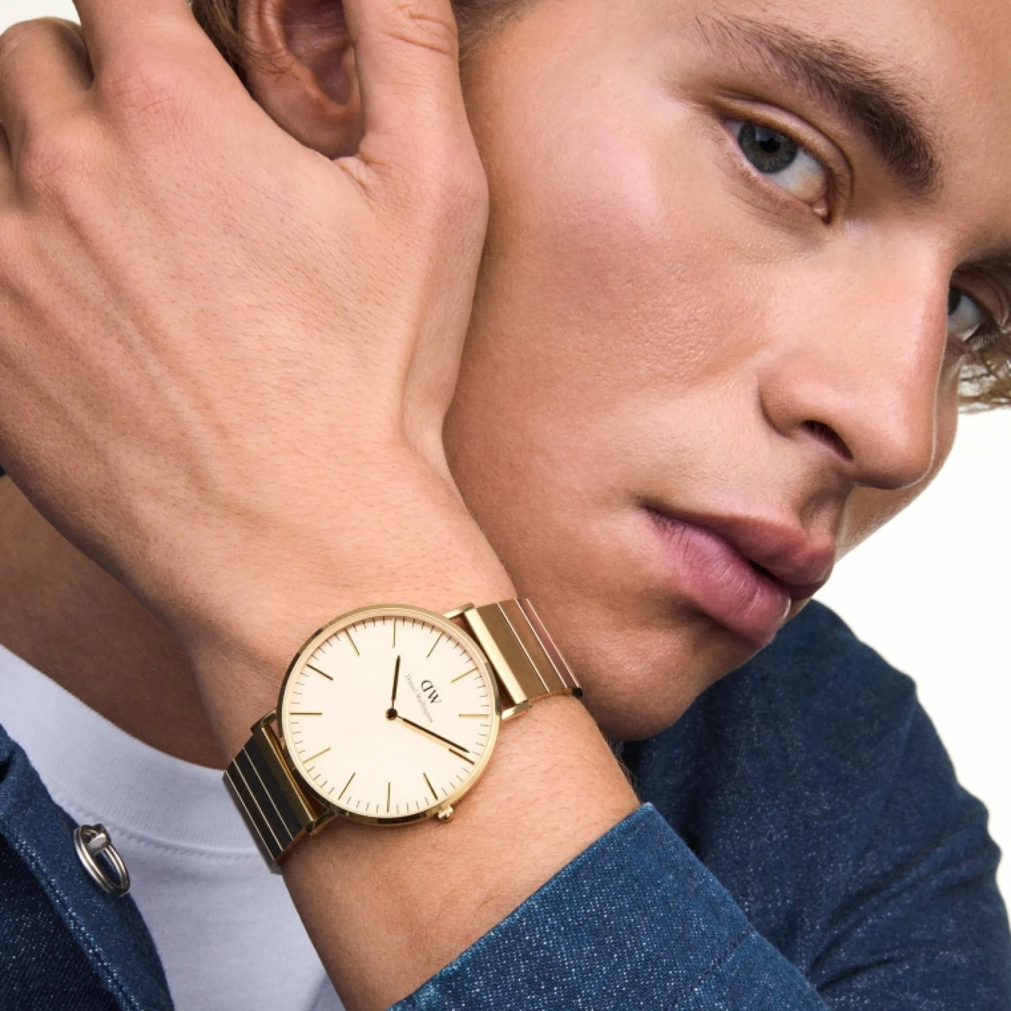 Daniel Wellington Herrklockor<Classic Piano Link Unitone Gold
