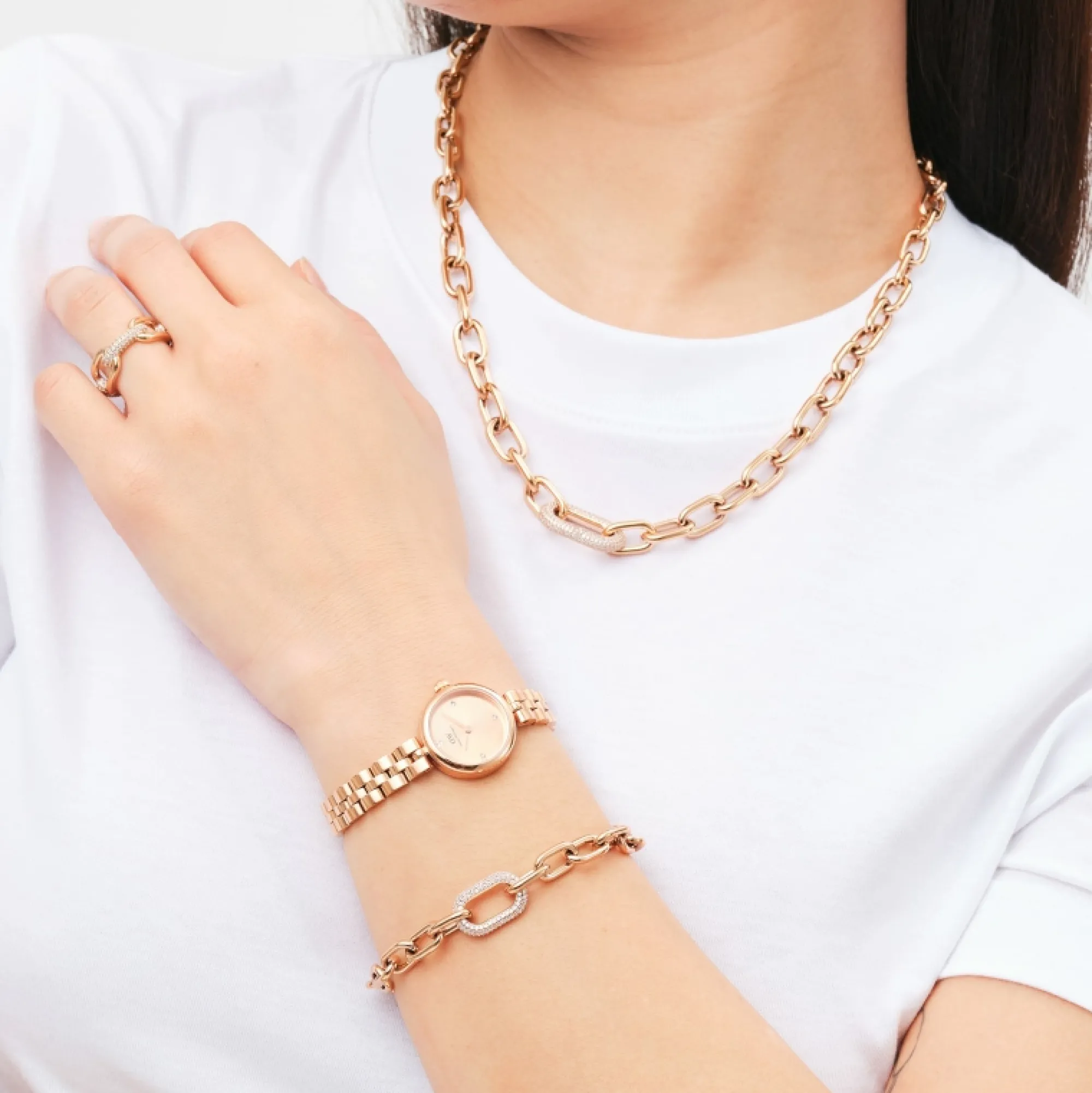 Daniel Wellington Armband<Crystal Link Bracelet Rose Gold