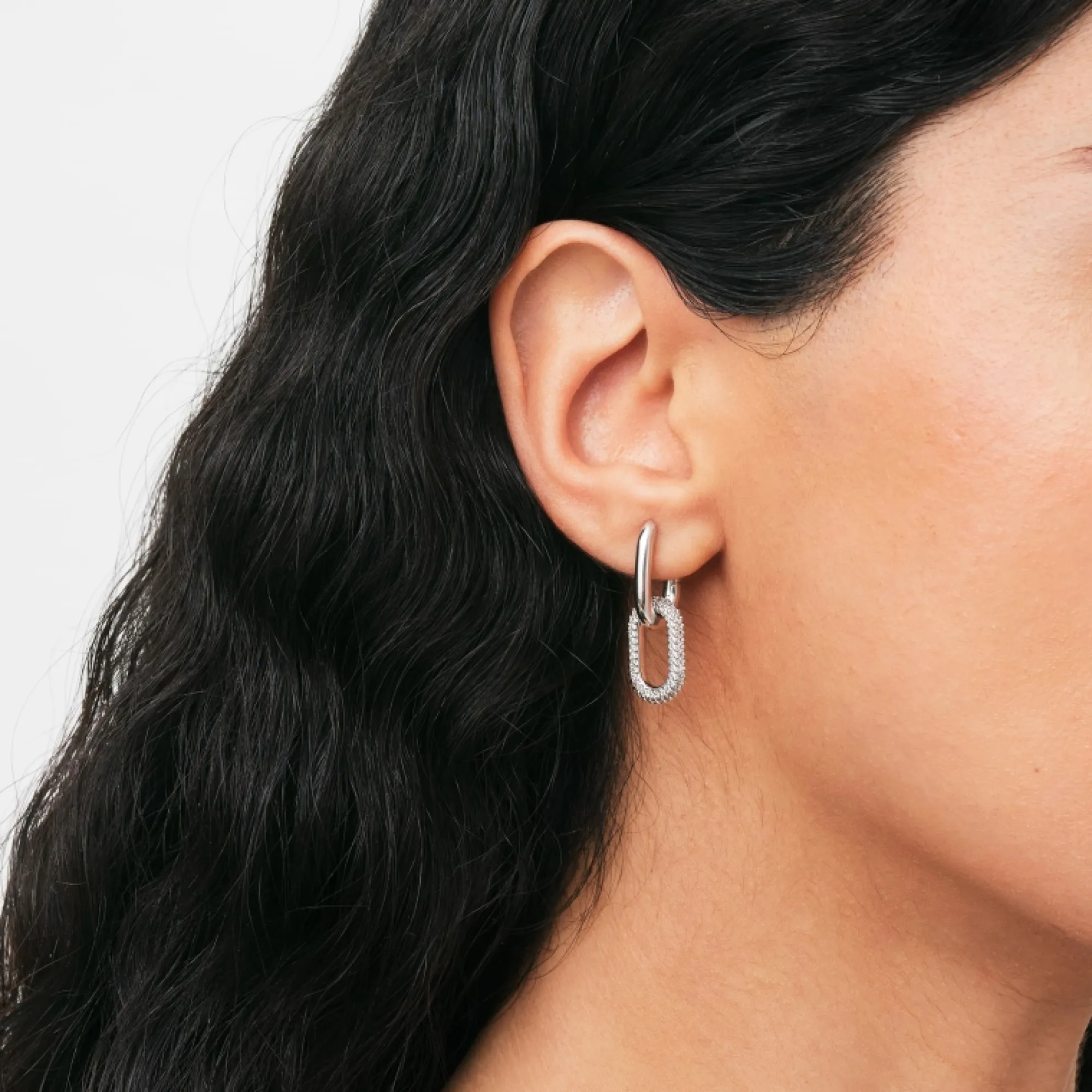 Daniel Wellington Örhängen<Crystal Link Earrings Silver