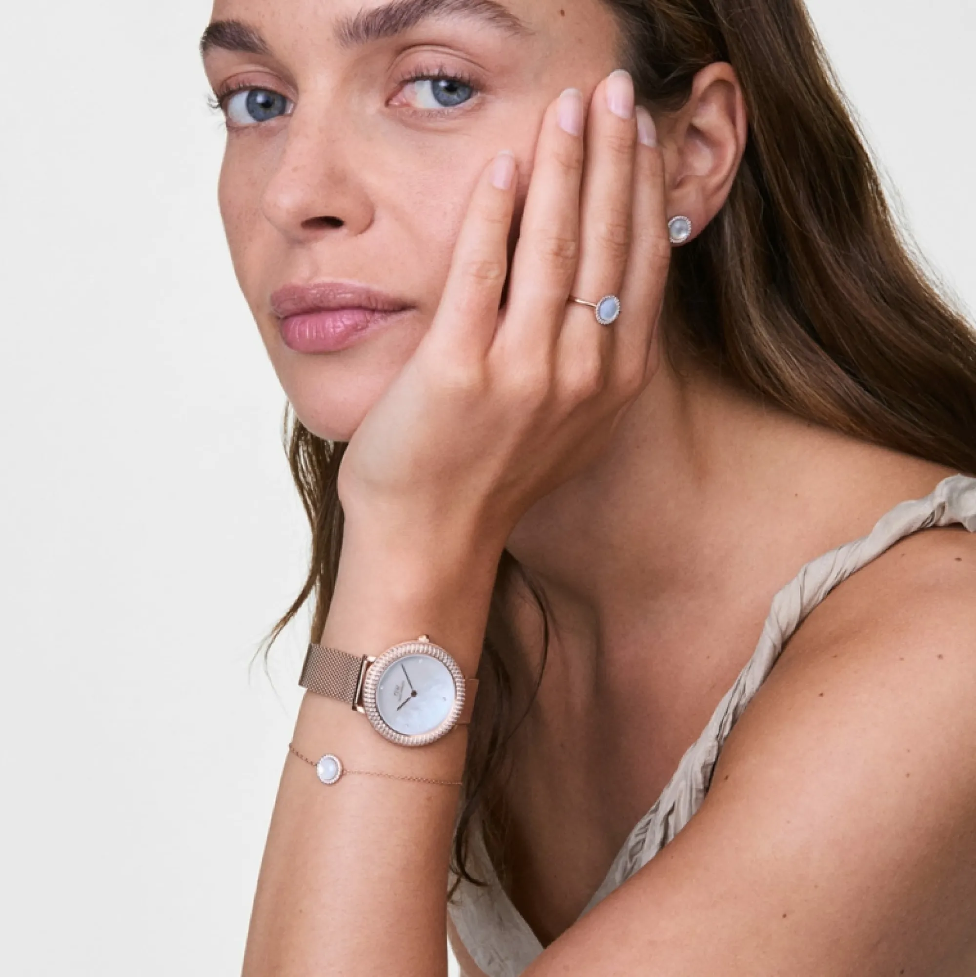 Daniel Wellington Damklockor<Crystalline Bezel Melrose Rose Gold