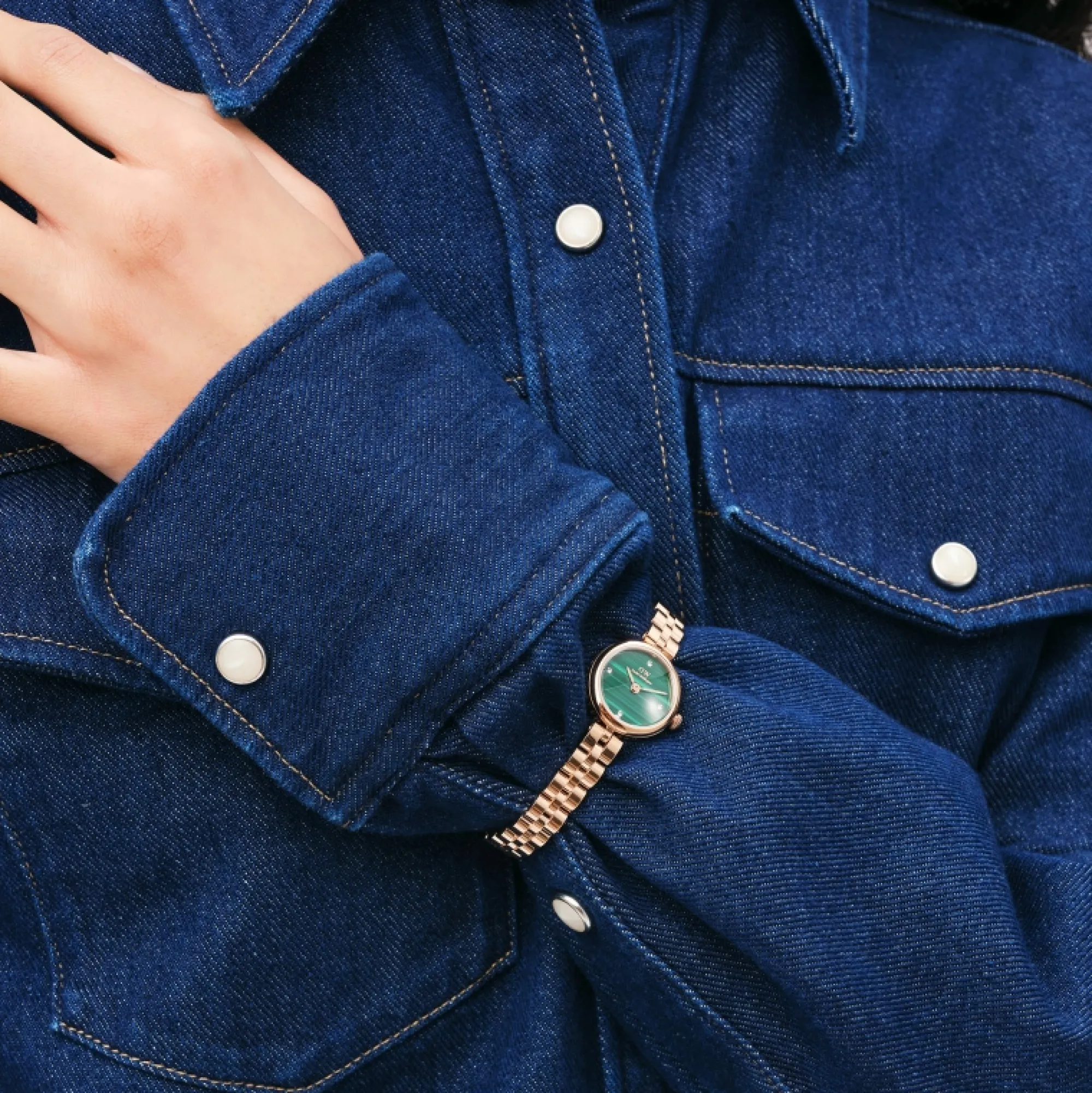 Daniel Wellington Damklockor<Elan Lumine Malachite Rose Gold