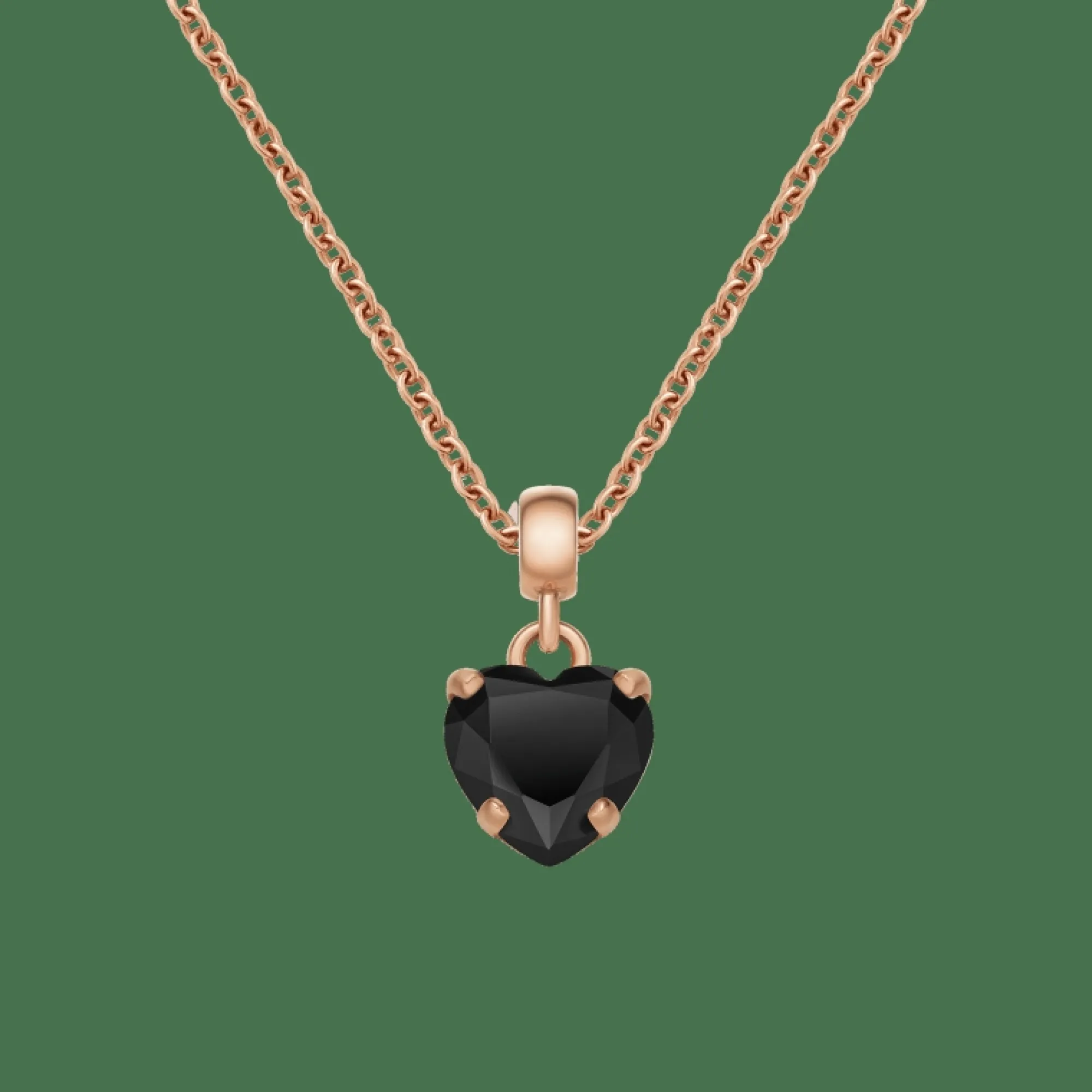 Daniel Wellington Berlocker<Heart Black Crystal Charm RG Rose Gold/Black