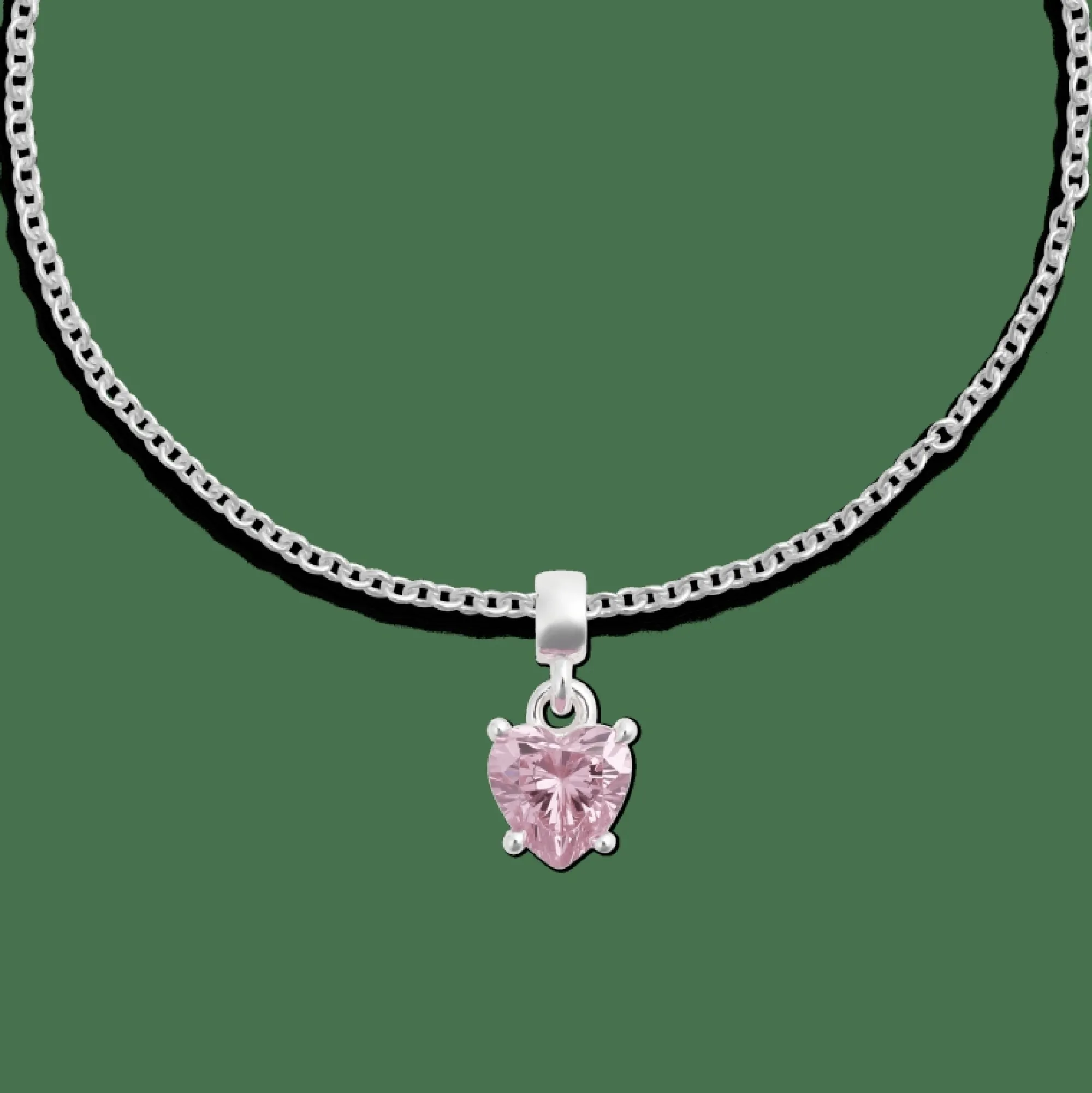 Daniel Wellington Berlocker<Heart Pink Crystal Charm S925 Sterling Silver Silver/Pink