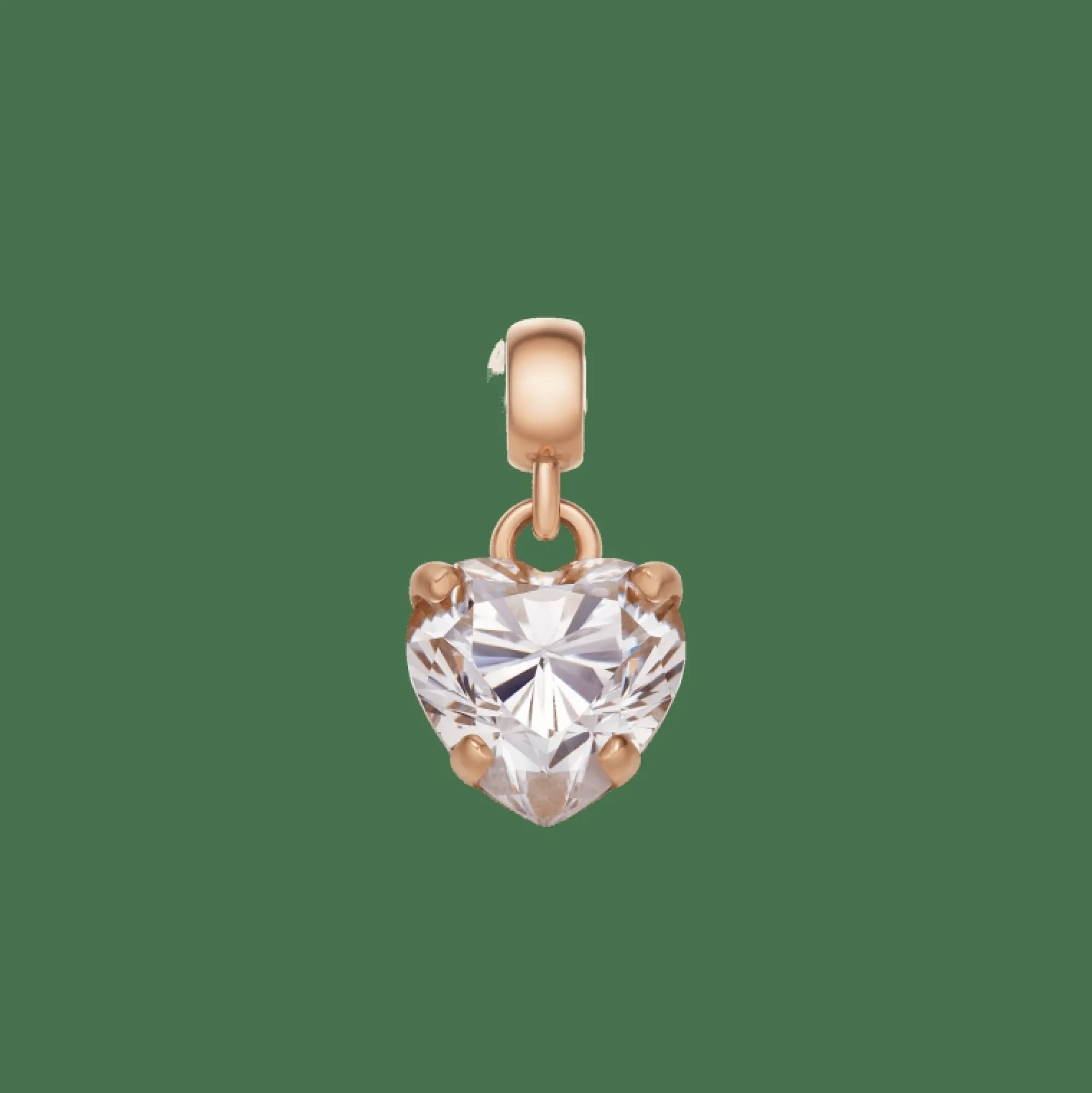 Daniel Wellington Berlocker<Heart White Crystal Charm RG Rose Gold/White