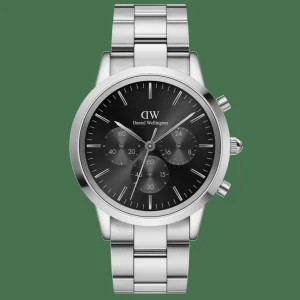 Daniel Wellington Herrklockor<Iconic Chronograph Link Onyx S Silver