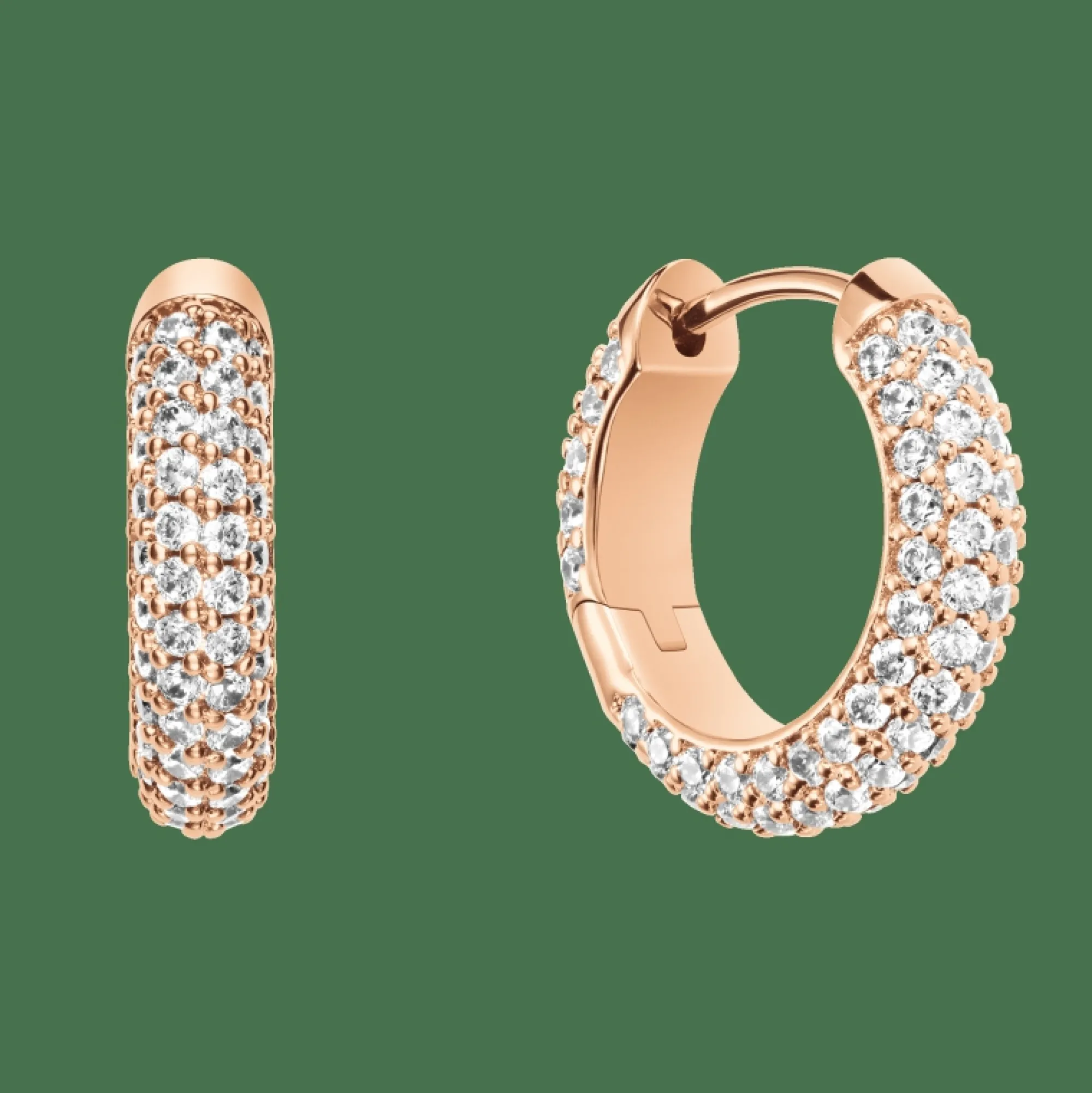 Daniel Wellington Örhängen<Pavé Crystal Earrings Rose Gold