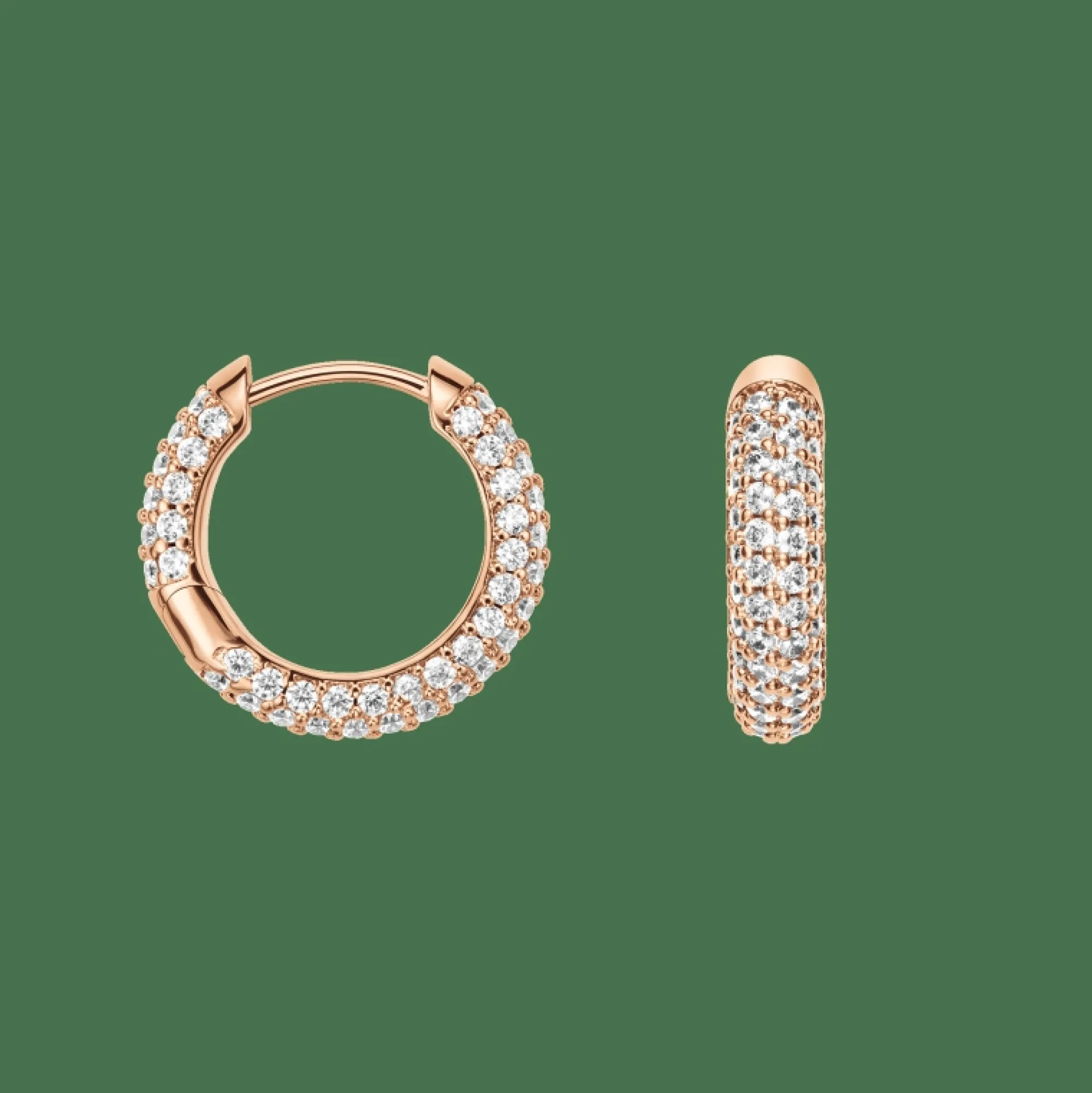 Daniel Wellington Örhängen<Pavé Crystal Earrings Rose Gold