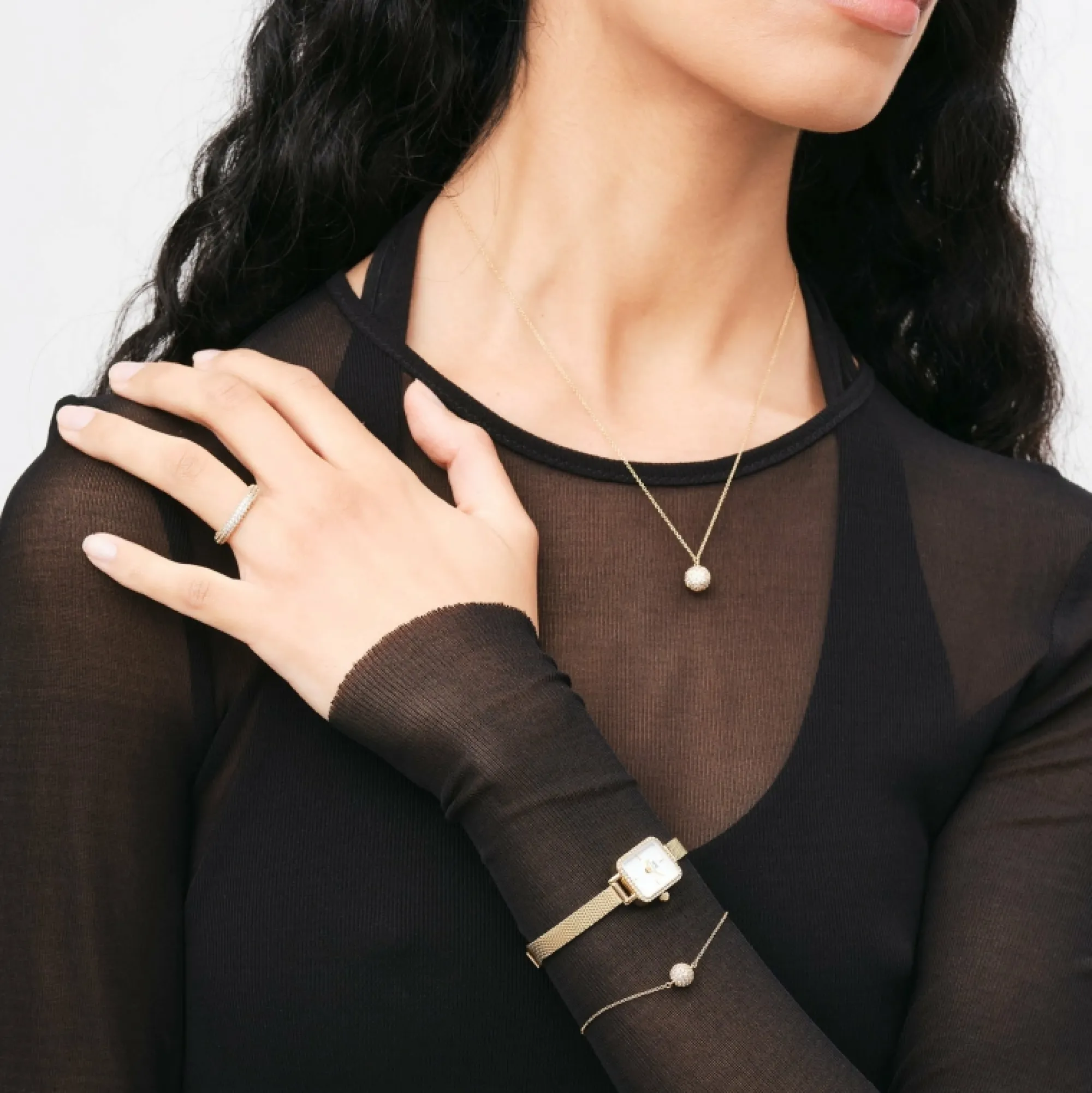 Daniel Wellington Halsband<Pavé Crystal Pendant Necklace Gold