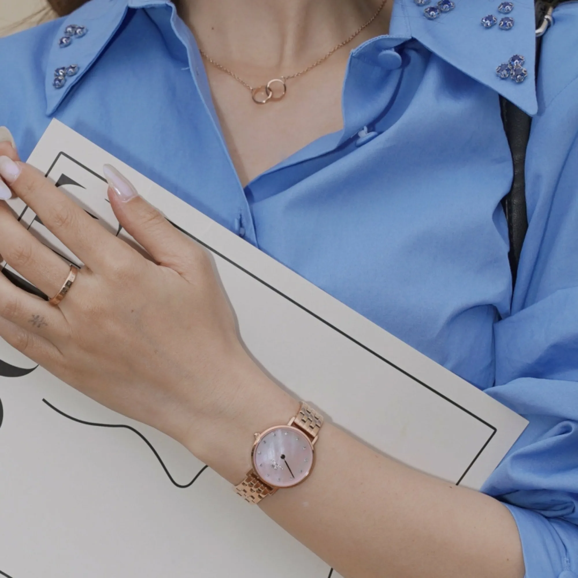 Daniel Wellington Damklockor<Petite Lumine 5-Link Melrose Rose Gold