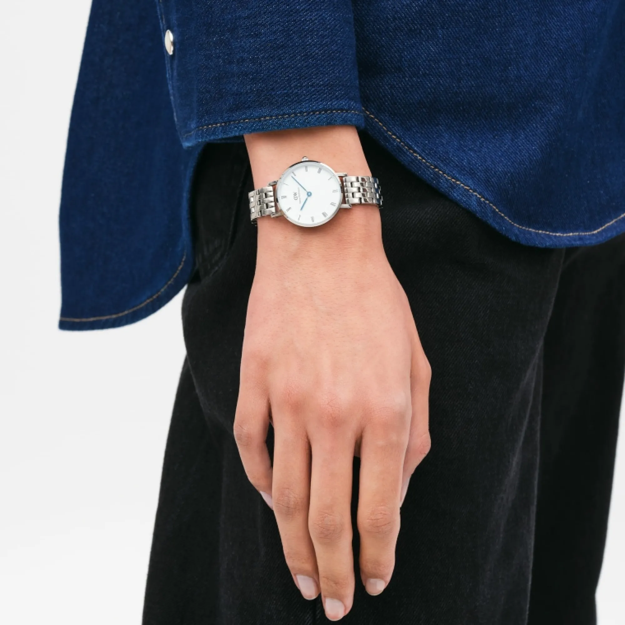 Daniel Wellington Damklockor<Petite Roman Numerals 5-Link Silver