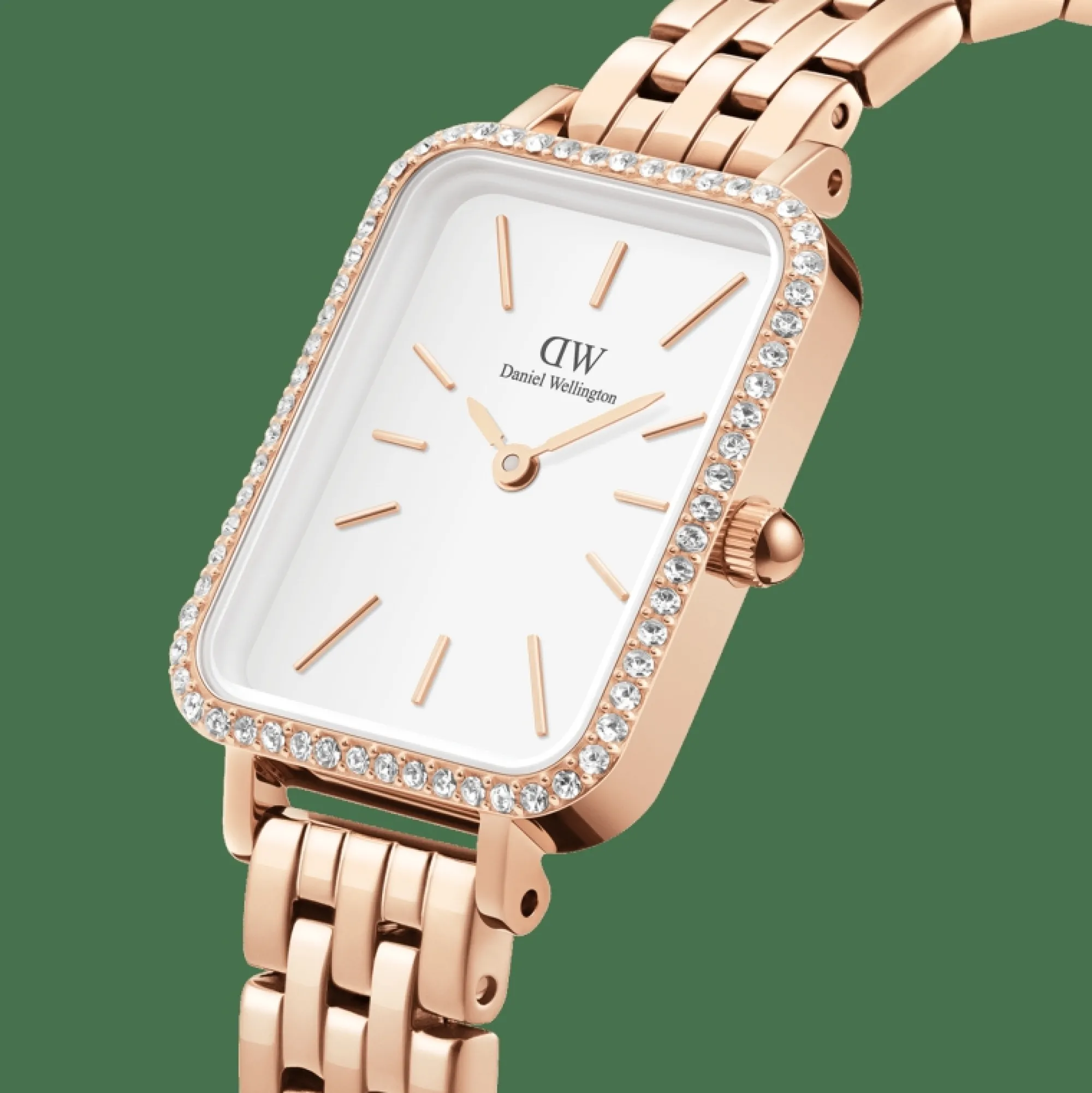 Daniel Wellington Damklockor<Quadro Lumine Bezel 5-Link Melrose Rose Gold