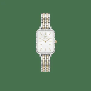 Daniel Wellington Damklockor<Quadro Lumine Bezel 5-Link Two-Tone MOP Silver
