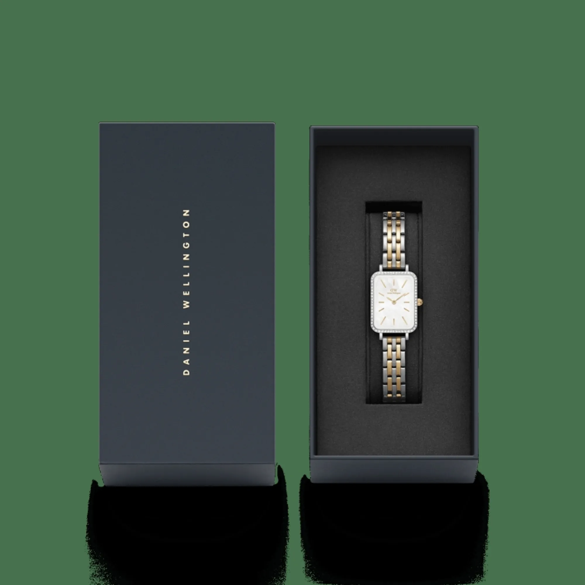 Daniel Wellington Damklockor<Quadro Lumine Bezel 5-Link Two-Tone MOP Silver