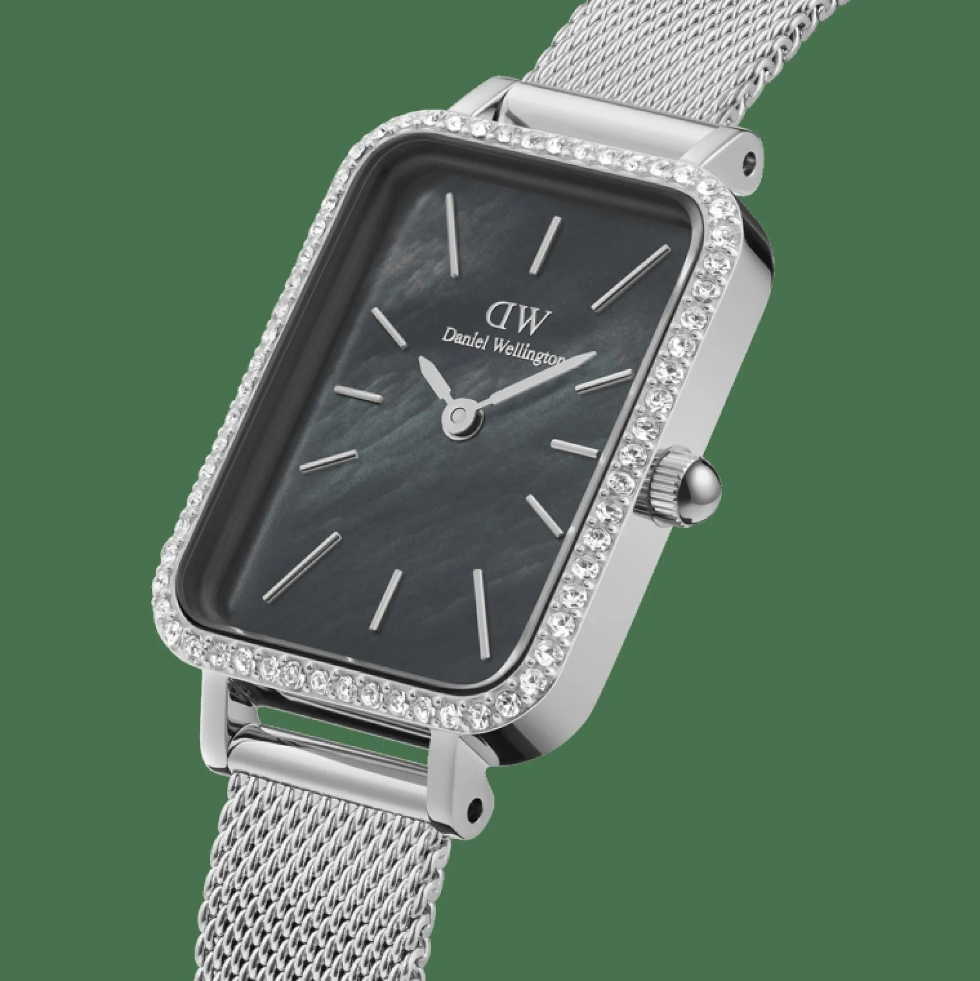 Daniel Wellington Damklockor<Quadro Lumine Bezel Sterling Black MOP Silver