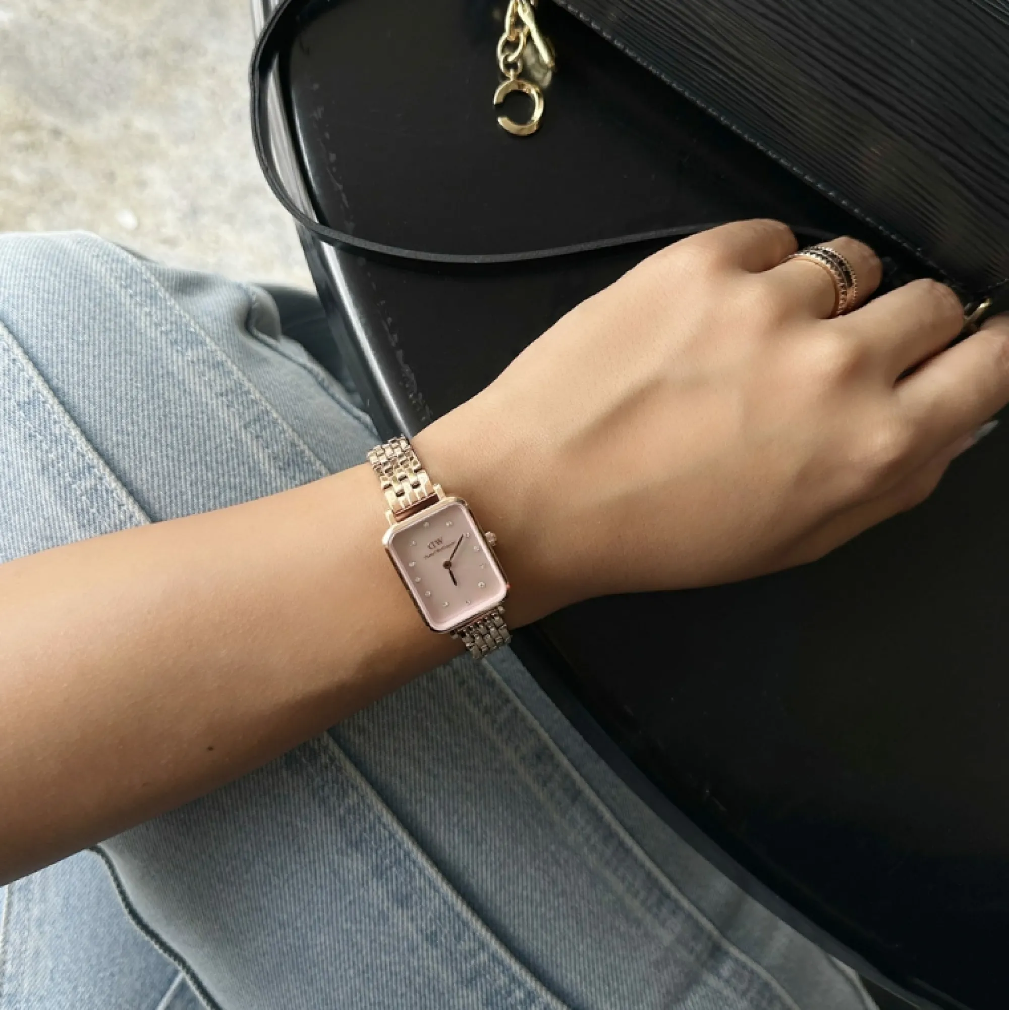 Daniel Wellington Damklockor<Quadro Lumine 5-Link Melrose Rose Gold