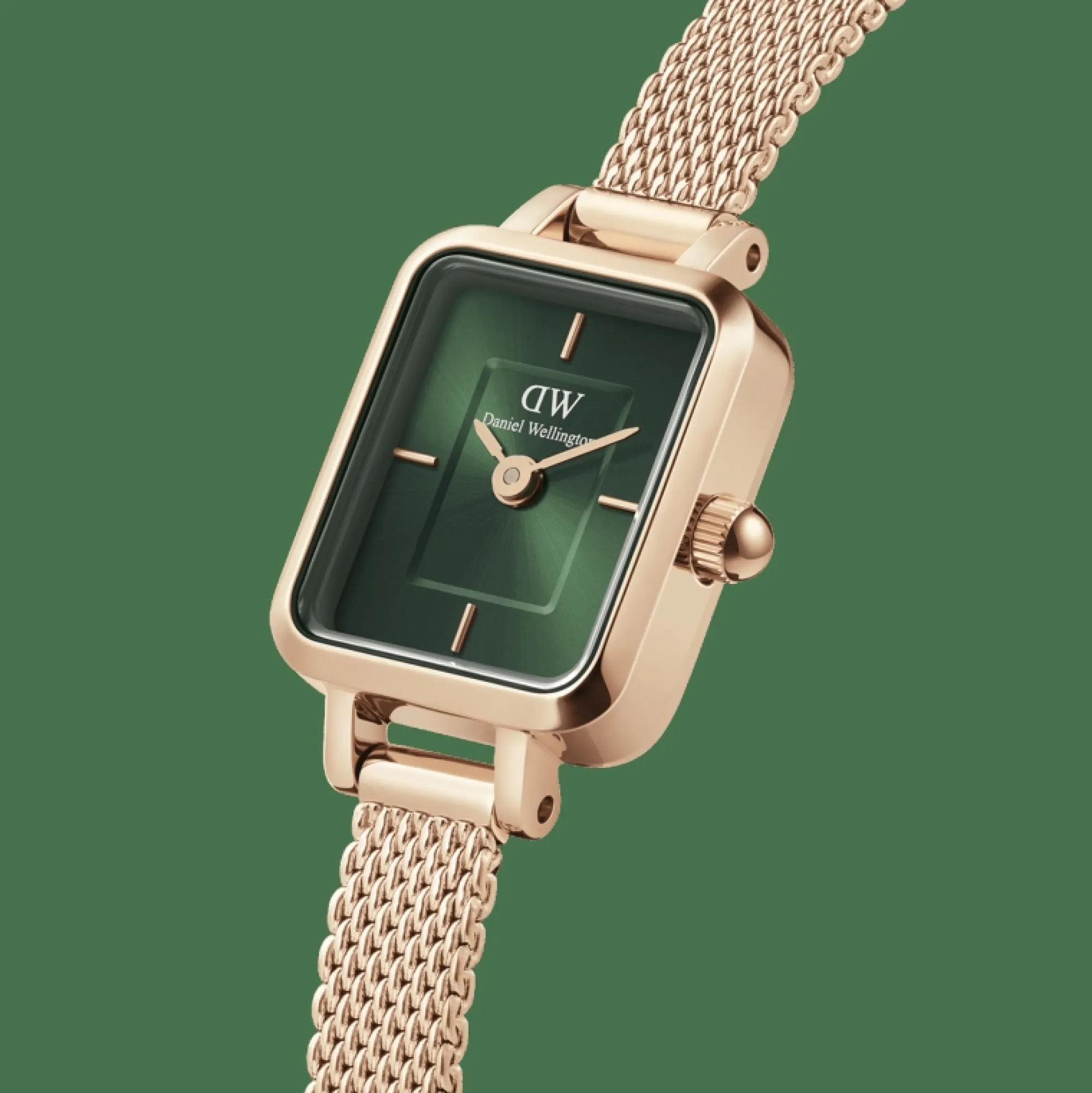 Daniel Wellington Damklockor<Quadro Mini Melrose Emerald Rose Gold