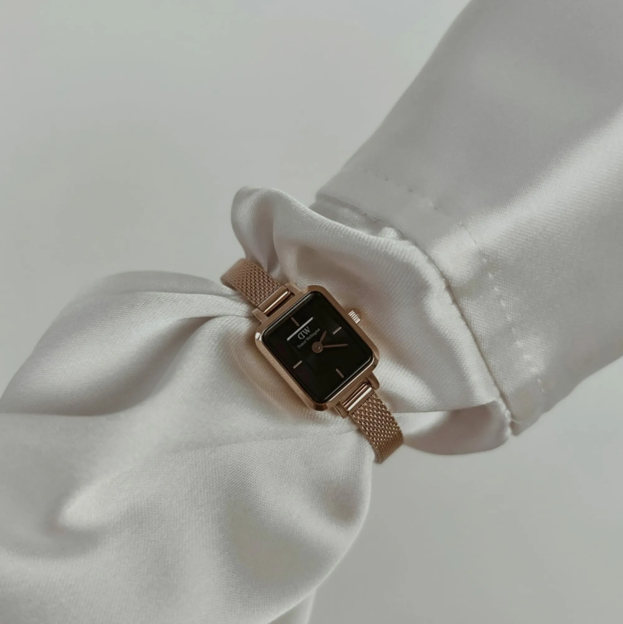 Daniel Wellington Damklockor<Quadro Mini Melrose Onyx Rose Gold