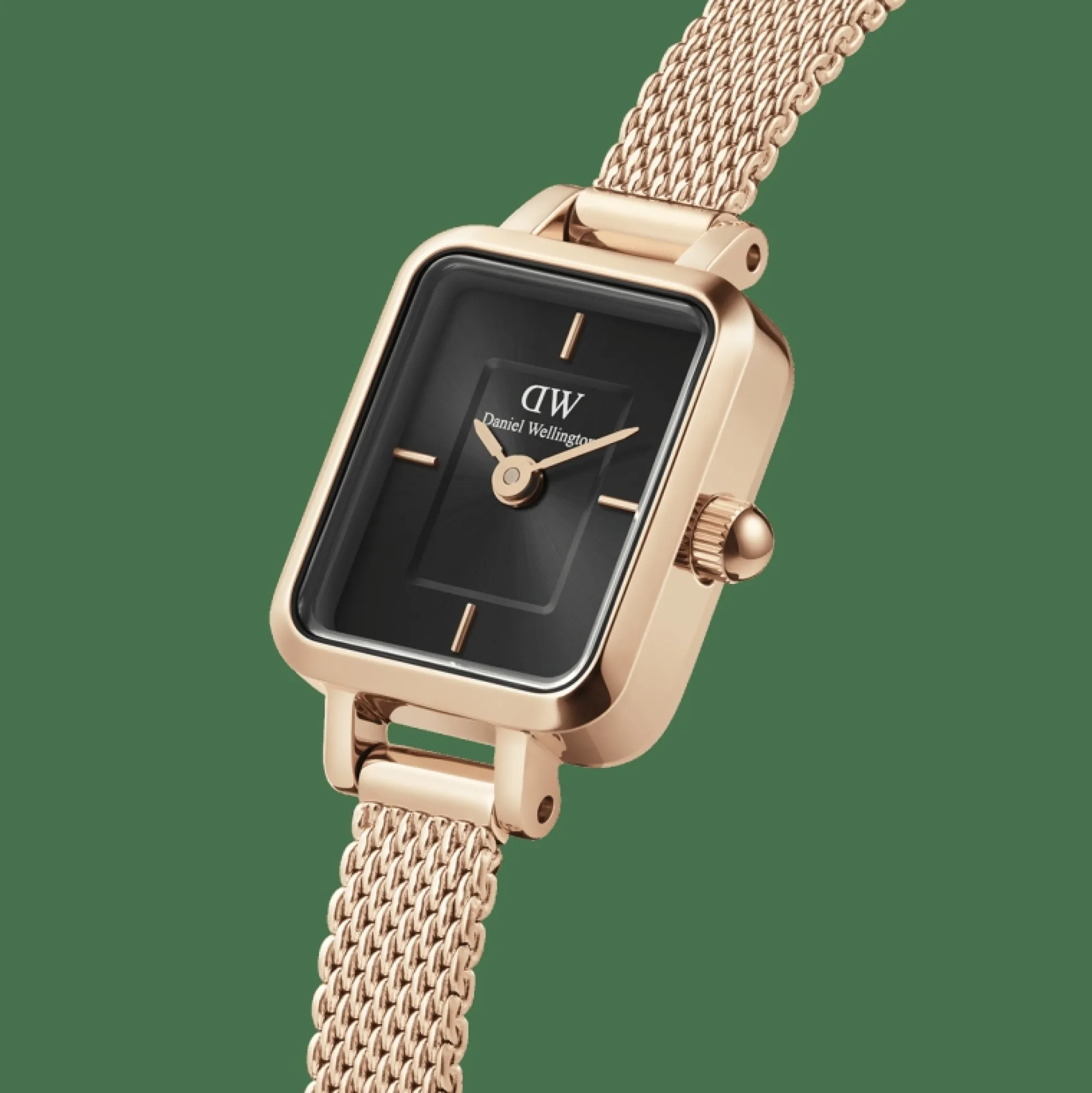 Daniel Wellington Damklockor<Quadro Mini Melrose Onyx Rose Gold