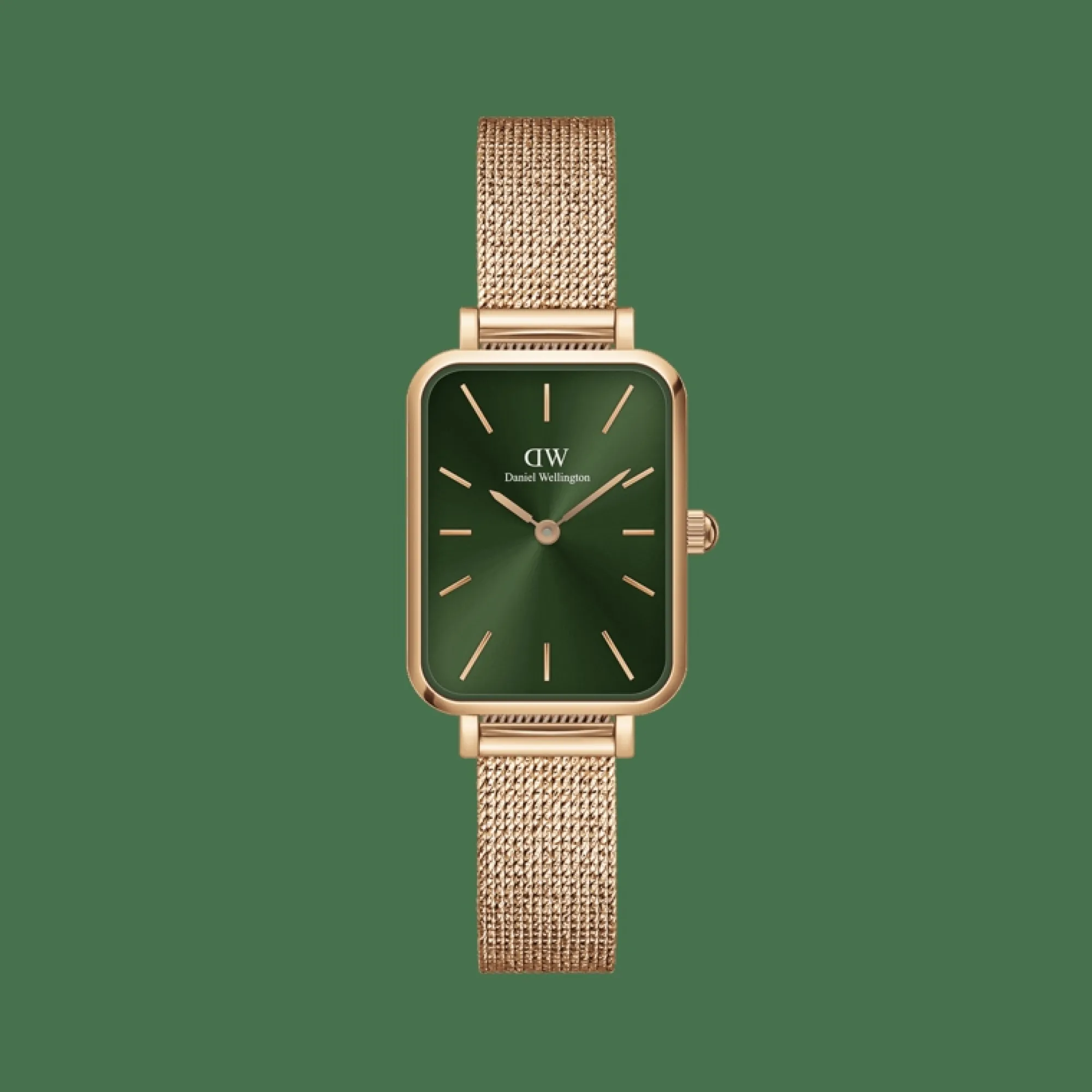 Daniel Wellington Damklockor<Quadro Pressed Melrose Emerald Rose Gold